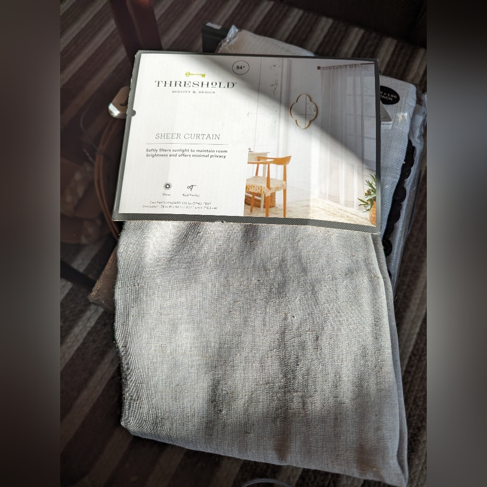 Threshold sheer curtain grey